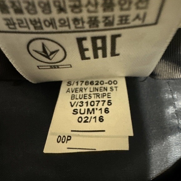 Banana Republic Factory White Navy Blue Ryan Pinstripe Straight Leg Pants Sz 00P - Picture 7 of 15